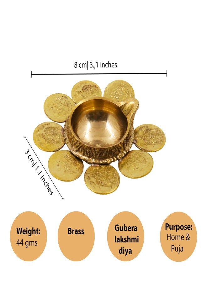 Spillbox Tradition Kuber Coin Diya|Kubera Vilakku|Depam|مصباح لاكشمي النحاسي|مصباح فاستو|مصباح Ashta Lakshmi Kubera|ديبام لمتجر Pooja Home Temple Shop [الوزن: 50 جم] - Kuber 8 Coin Diya - Image 5